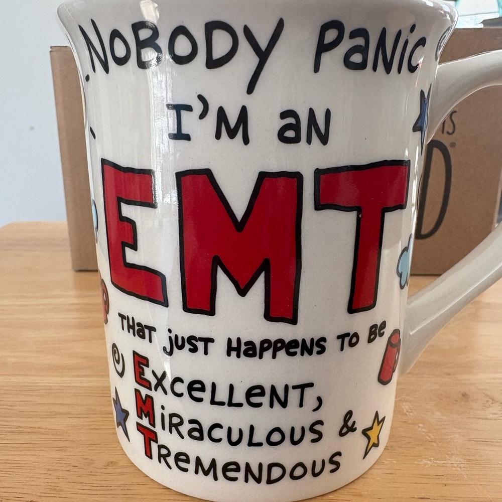 New in box- Our Name is Mud mug- EMT lifesaver mug